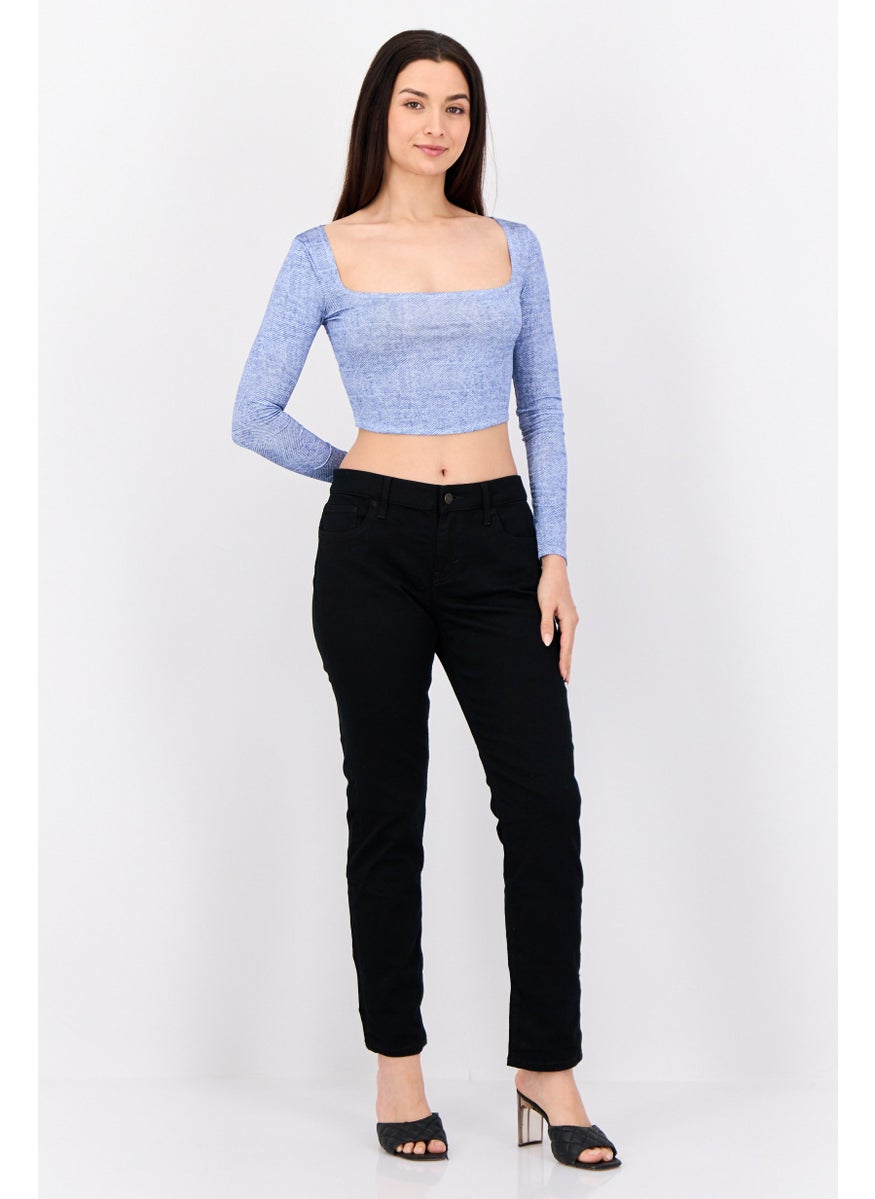 Women Slim Fit Solid Denim Jeans, Black