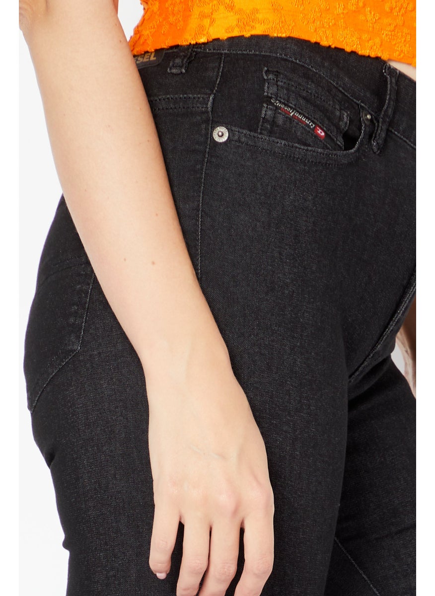 Women D-Roisin Super Skinny Fit Solid Jeans, Black