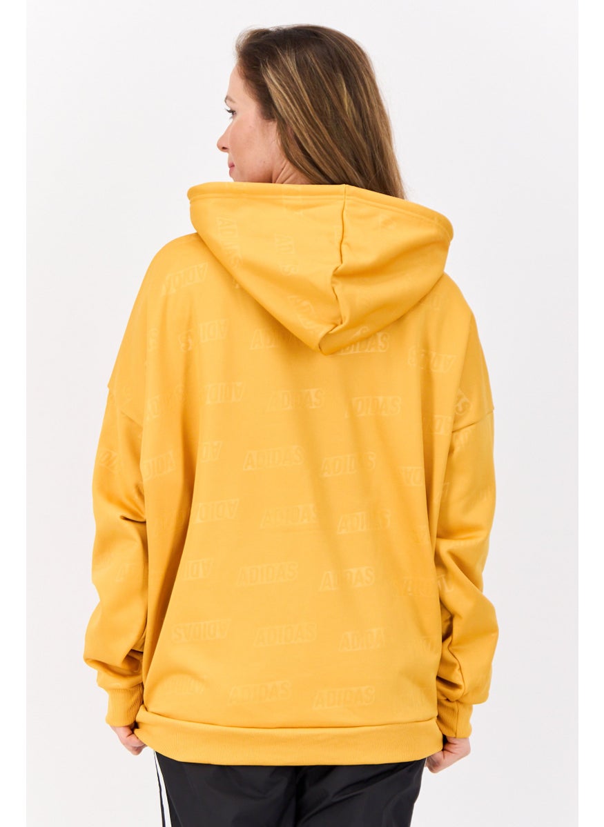 Women Sportswear Fit Long Sleeve Outdoor Hoodie, Mustard