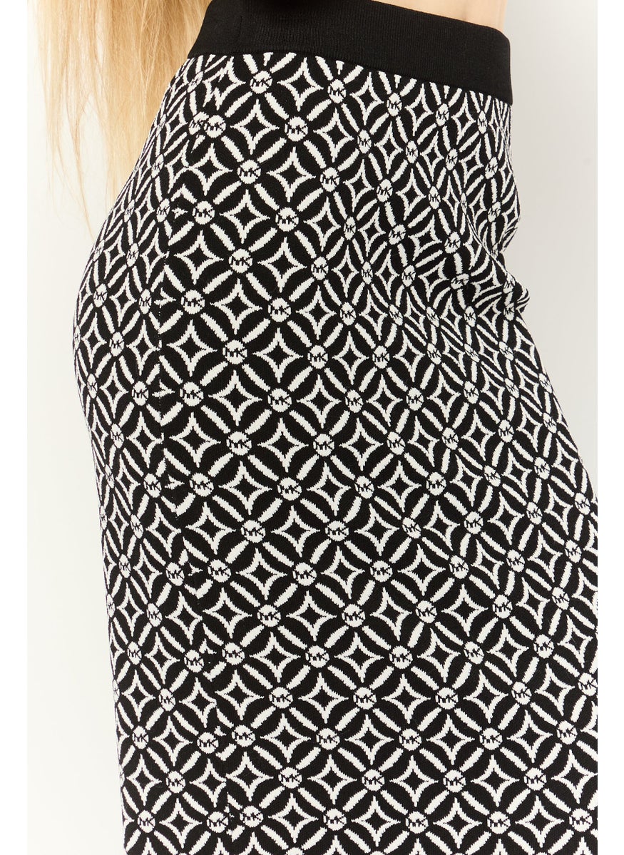 Women Brand Logo Midi Pencil Skirt, Black