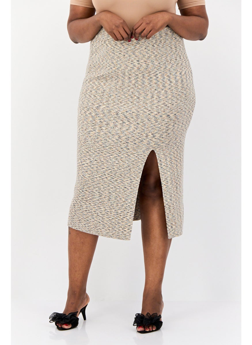 Women Textured Midi Skirts, Multicolor