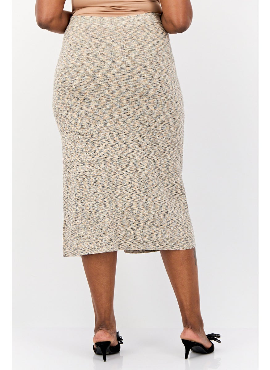 Women Textured Midi Skirts, Multicolor