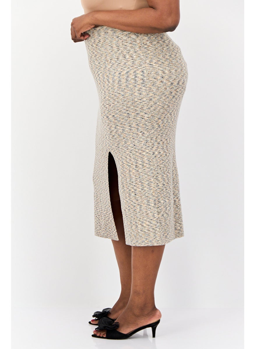 Women Textured Midi Skirts, Multicolor