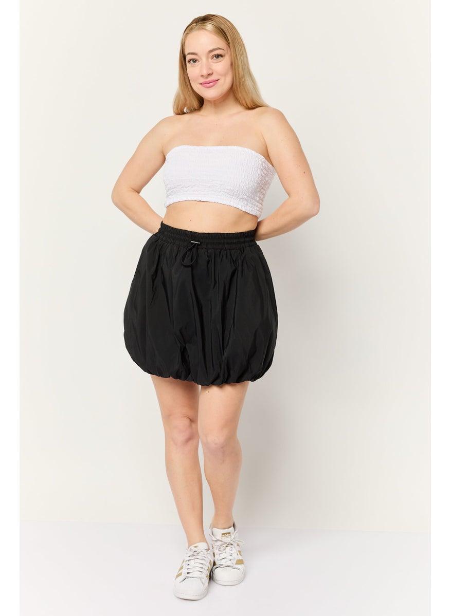 Women Solid Mini Skirt, Black