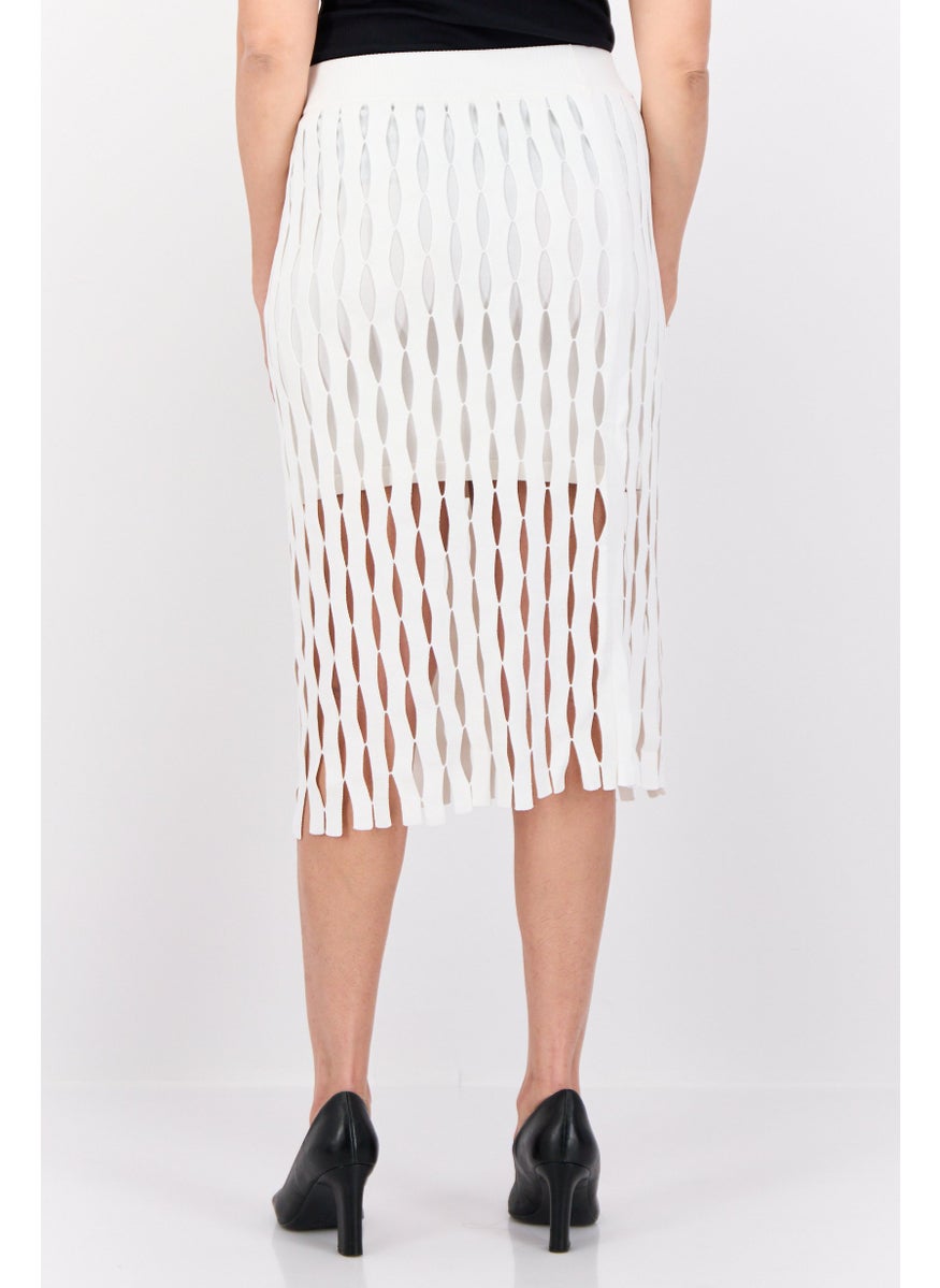 Women textured Mini Skirt, White