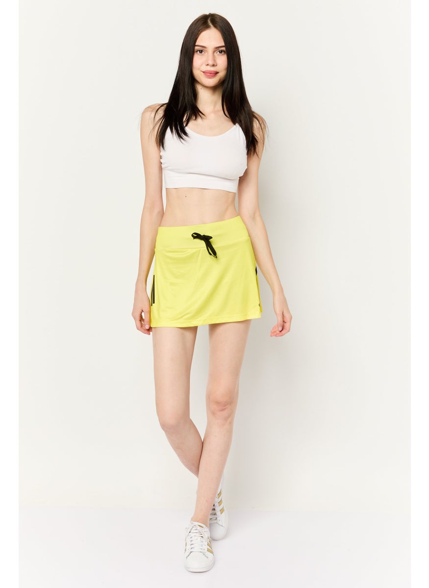Women Sportswear Fit Brand Logo Tennis Skort, Yellow