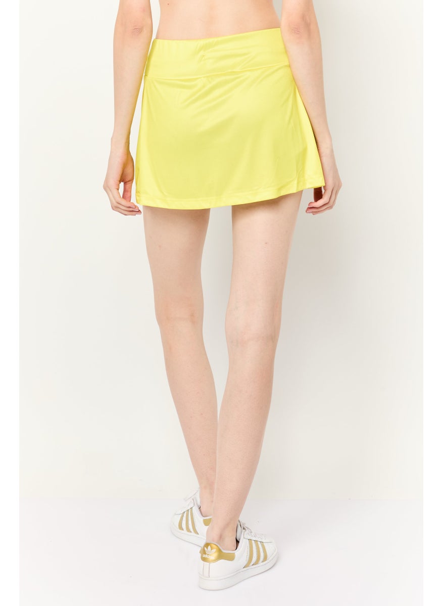 Women Sportswear Fit Brand Logo Tennis Skort, Yellow