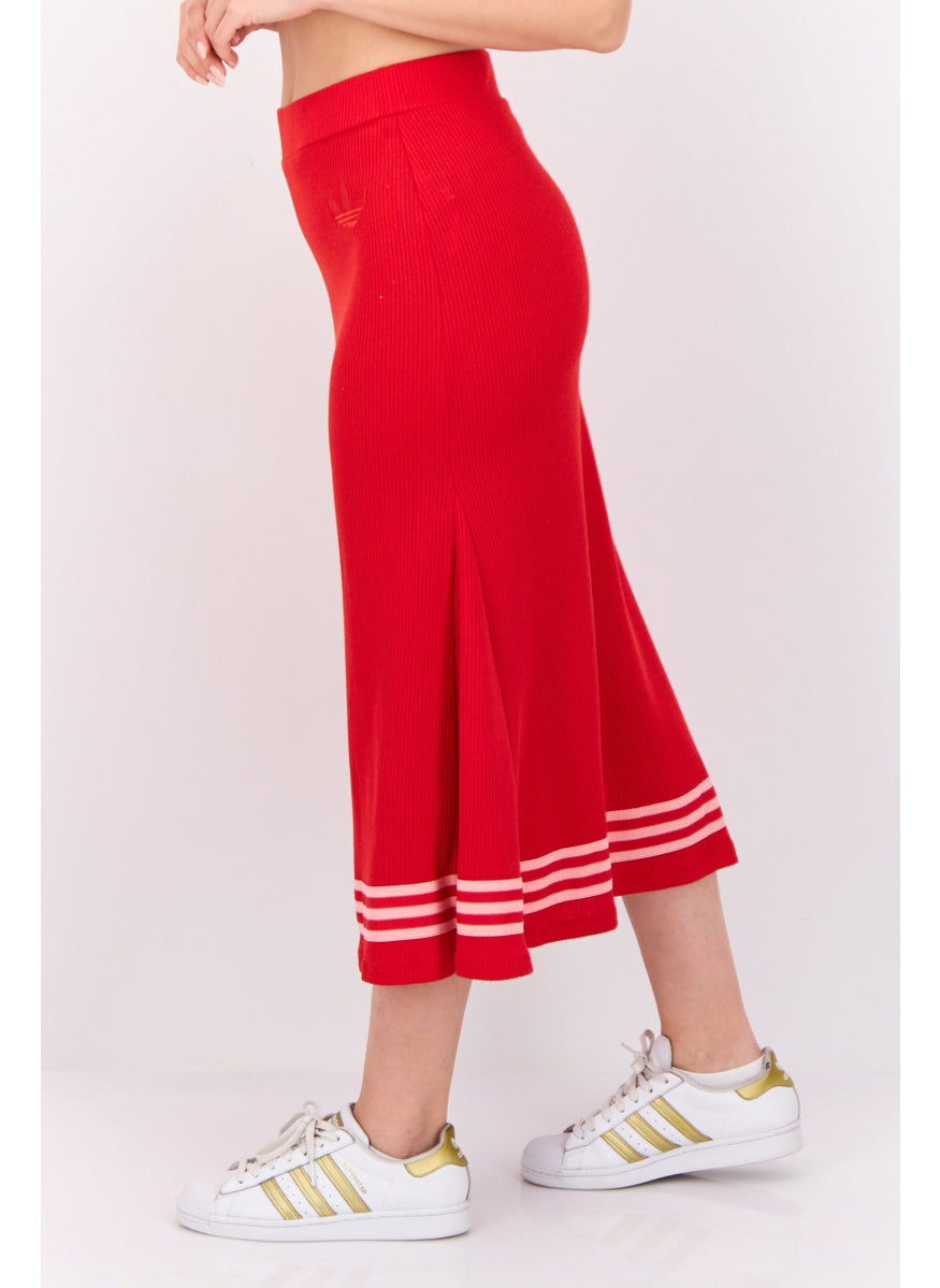 Women Sportswear Fit Outdoor Midi Skirts, Red