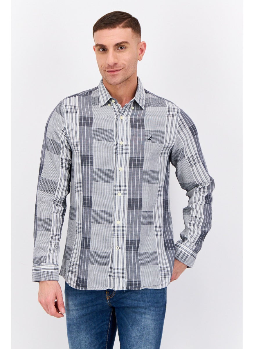 Men Slim Fit Allover Print Long Sleeves Casual Shirts, Multicolor