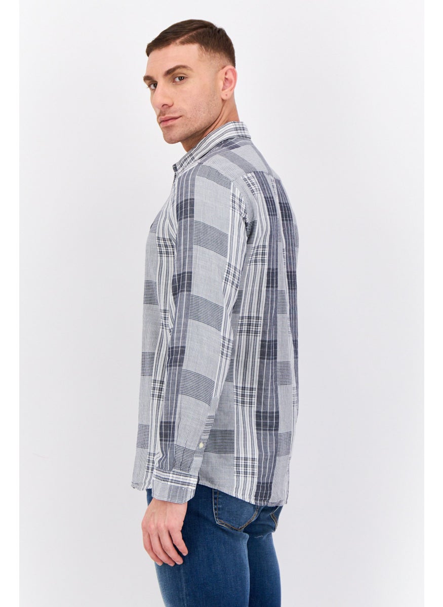Men Slim Fit Allover Print Long Sleeves Casual Shirts, Multicolor