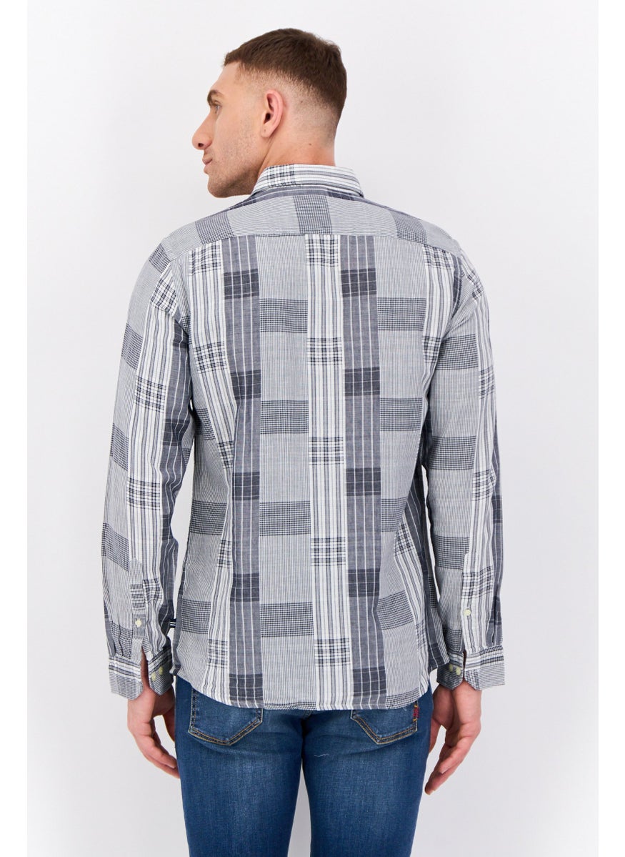 Men Slim Fit Allover Print Long Sleeves Casual Shirts, Multicolor