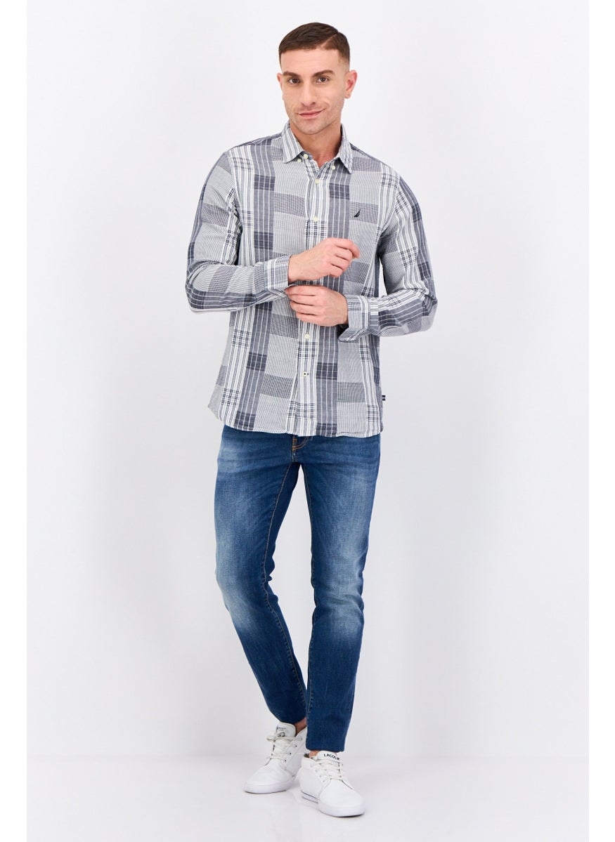 Men Slim Fit Allover Print Long Sleeves Casual Shirts, Multicolor