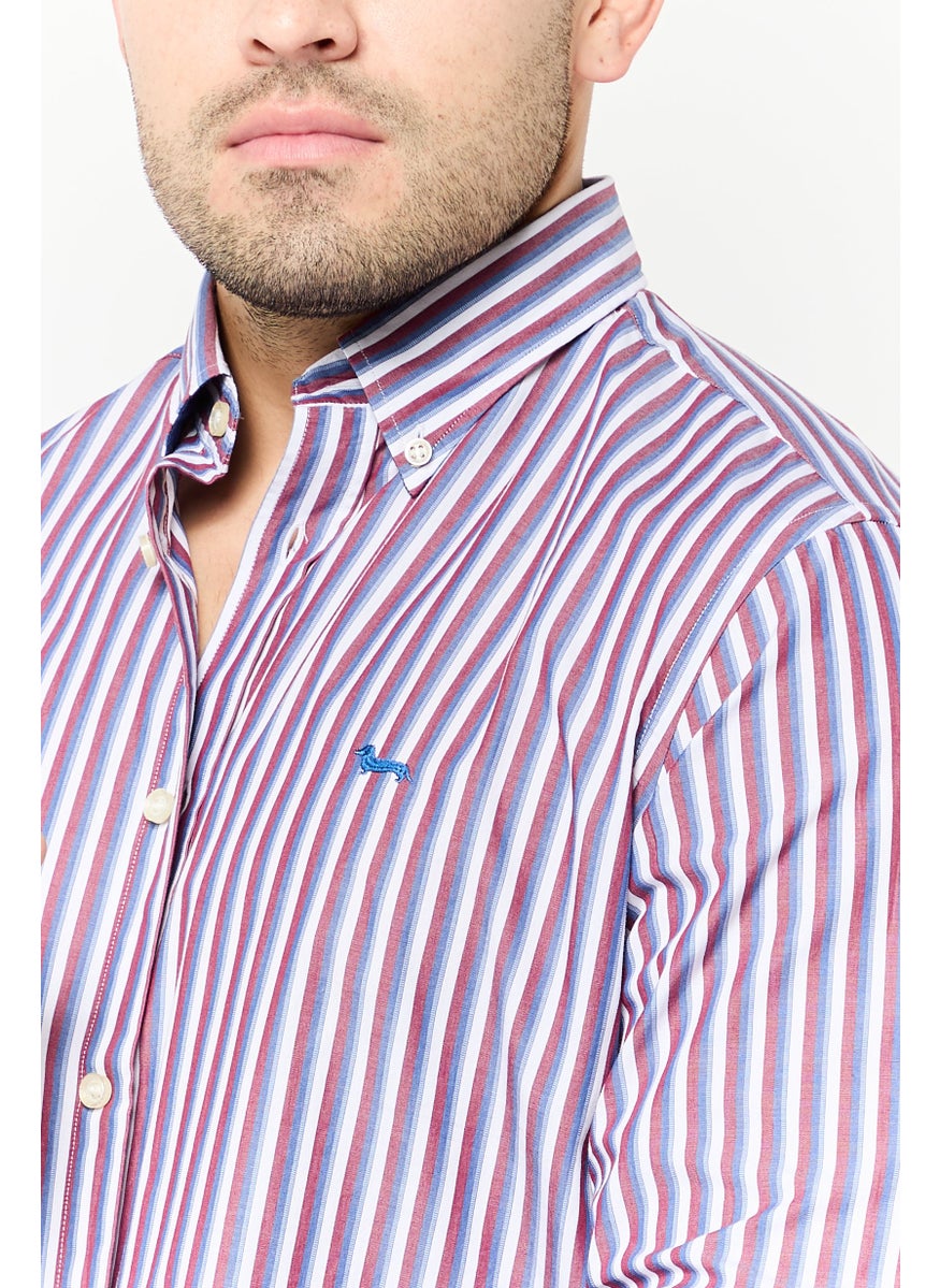 Men Regular Fit Striped Long Sleeve Casual Shirts, Multicolor