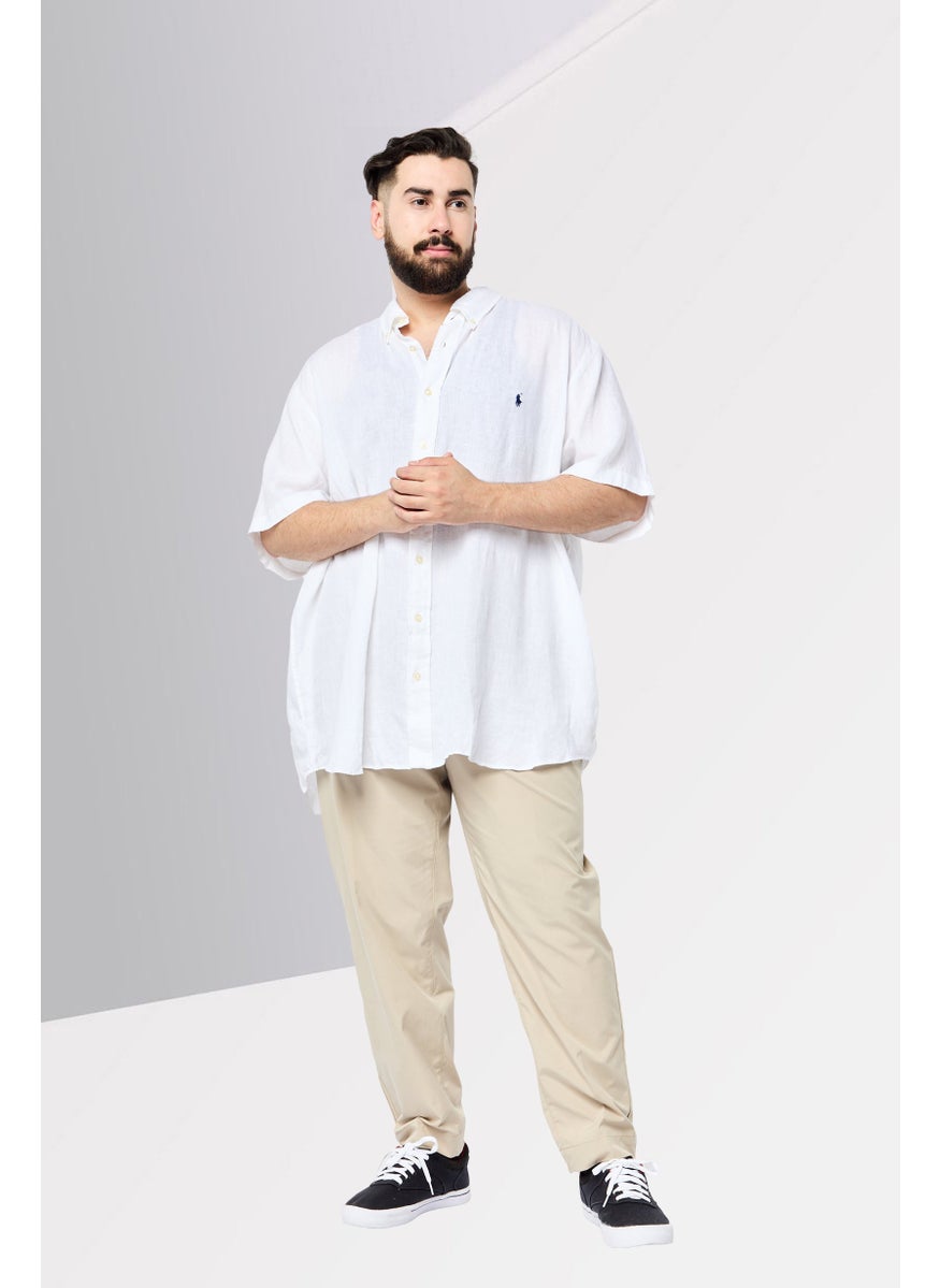 Men Regular Fit Textured Long Sleeves Casual Shirt, White