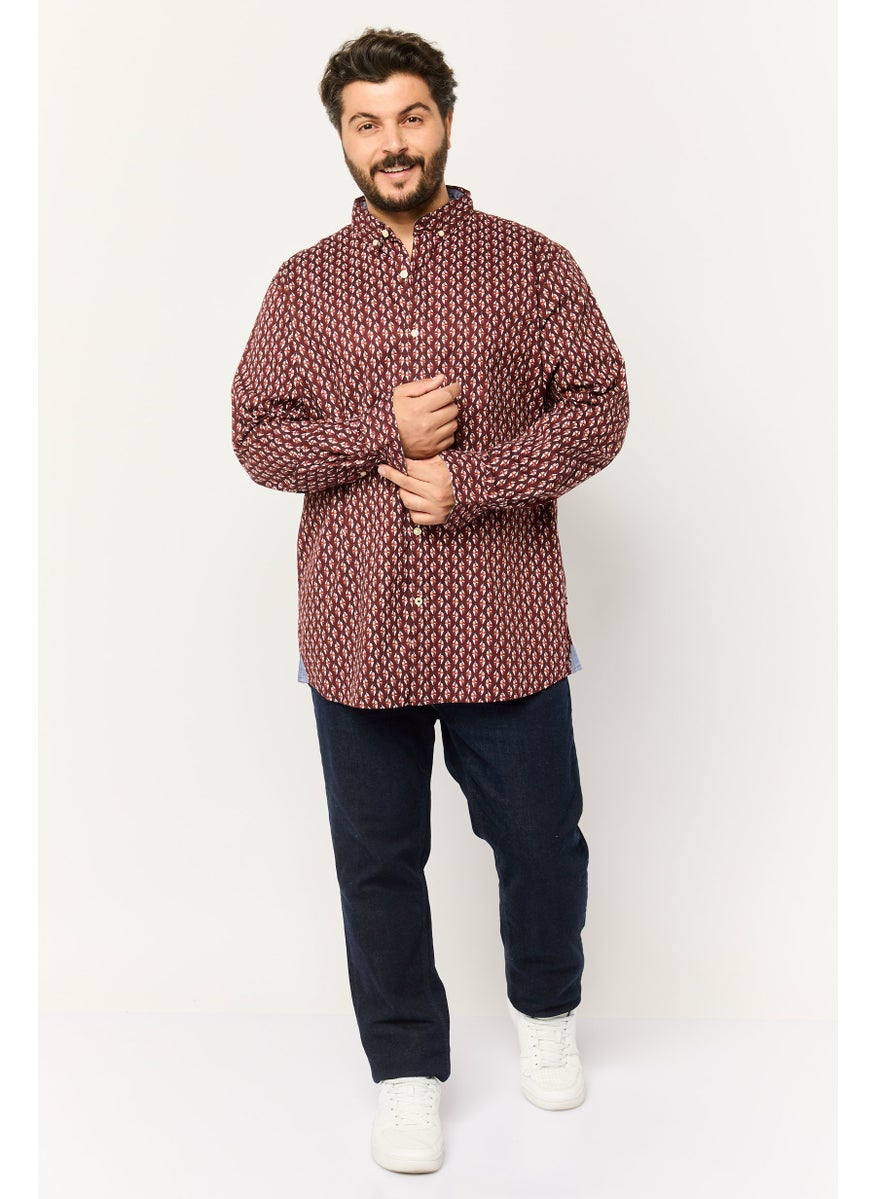 Men Slim Fit Allover Print Long Sleeves Casual Shirt, Multicolor