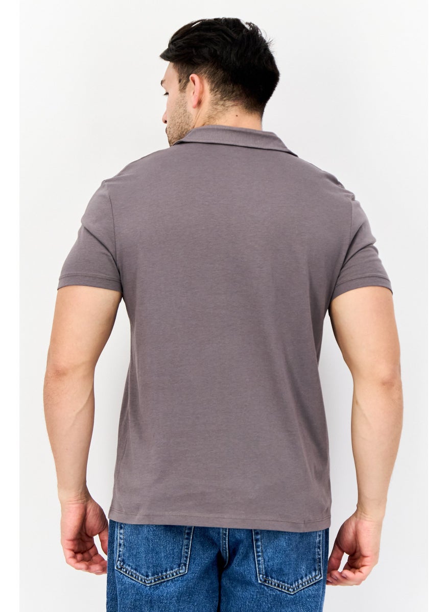Men Regular Fit 3 Pieces Solid Short Sleeves Casual Shirts Set, Cream/Grey