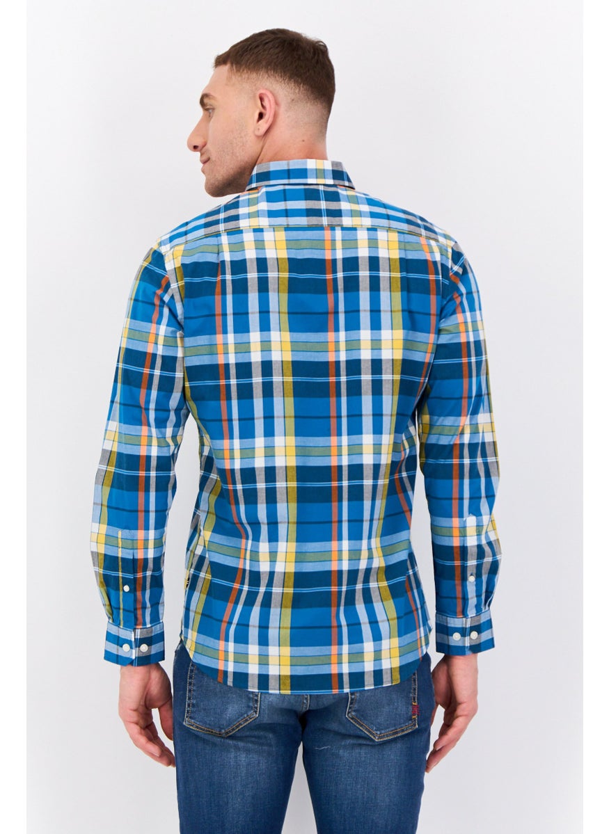 Men Classic Fit Checkered Long Sleeve Casual Shirt, Multicolor