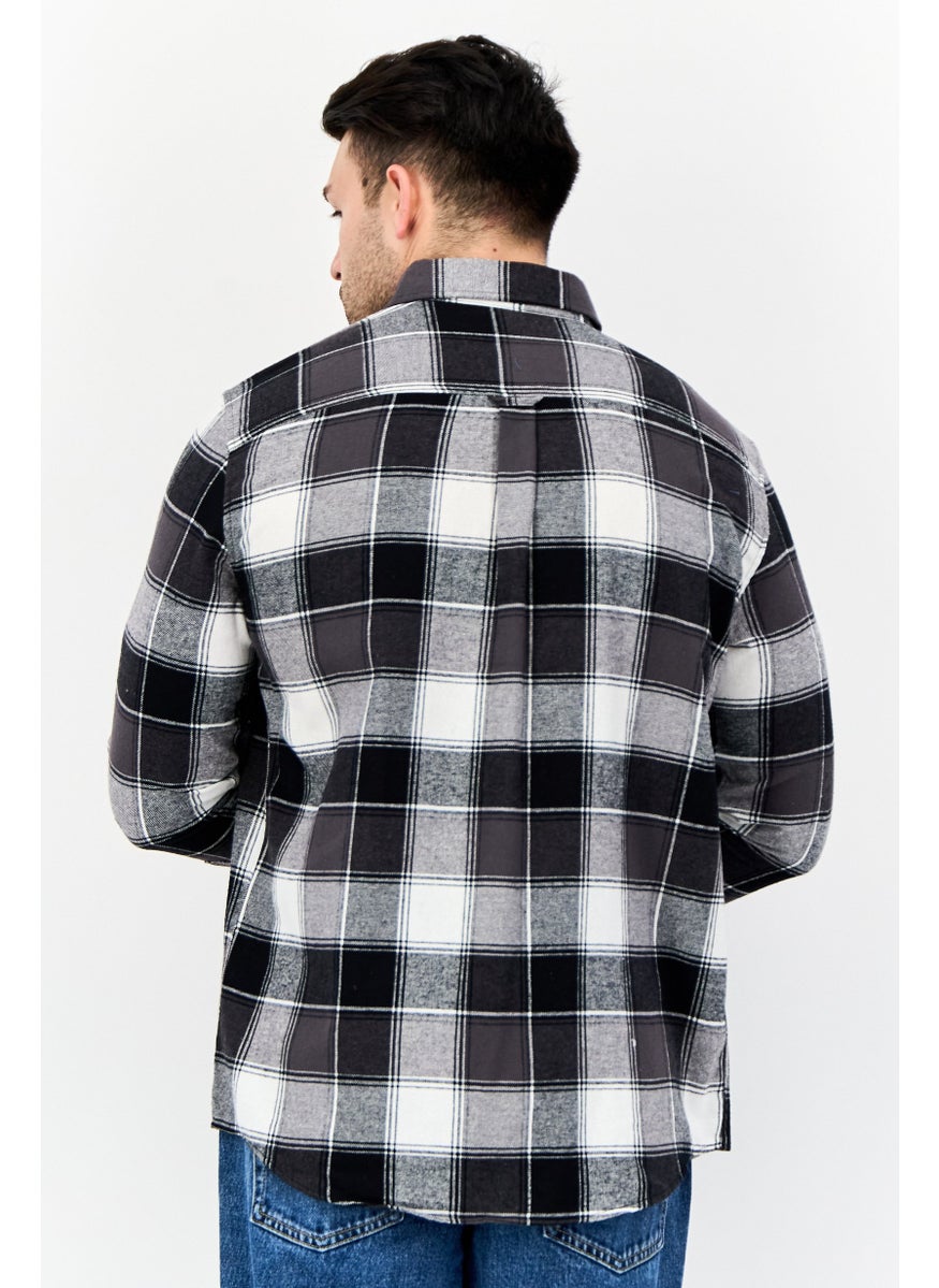 Men Regular Fit Plaid Long Sleeve Casual Shirts, Multicolor