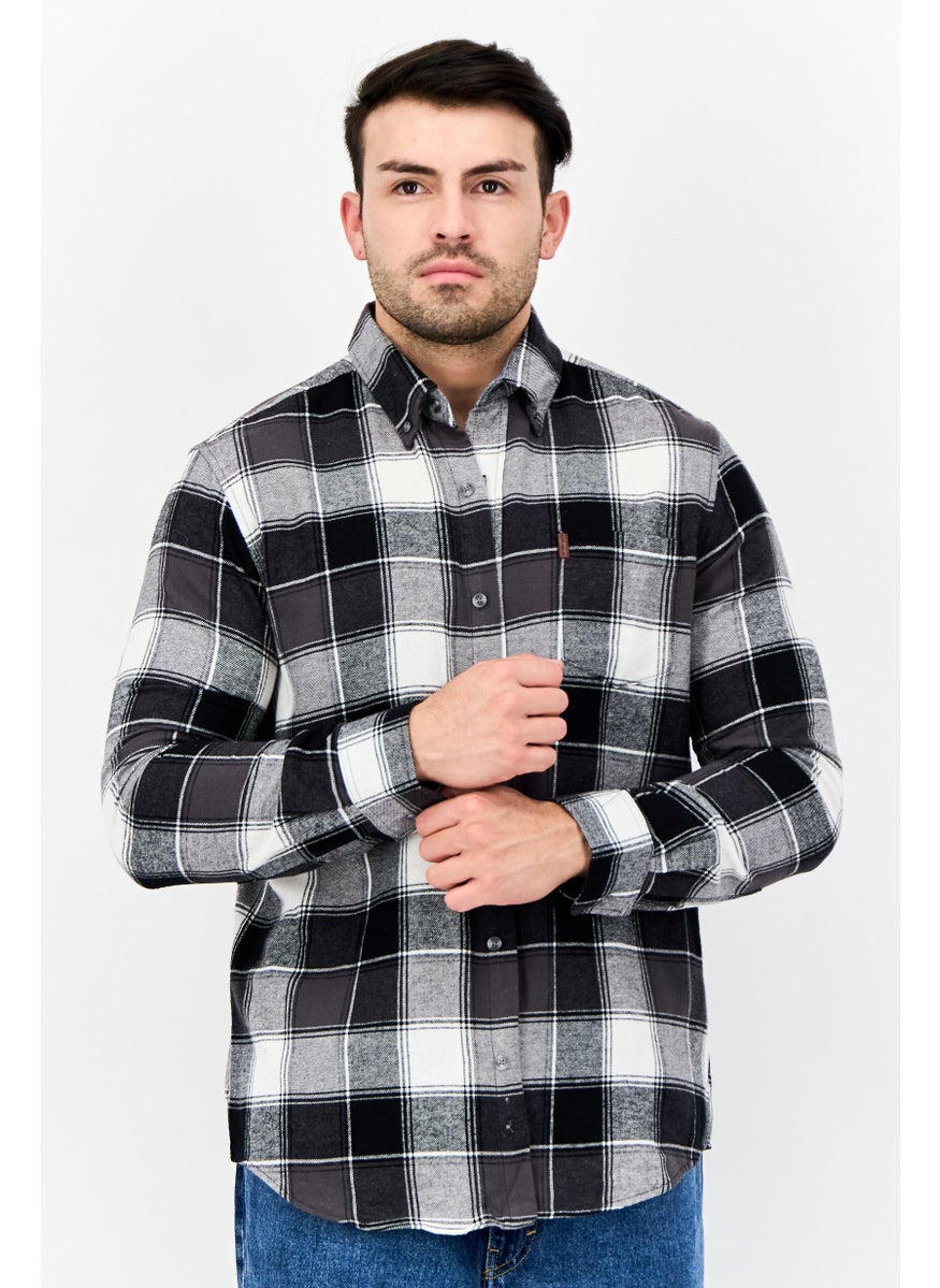 Men Regular Fit Plaid Long Sleeve Casual Shirts, Multicolor