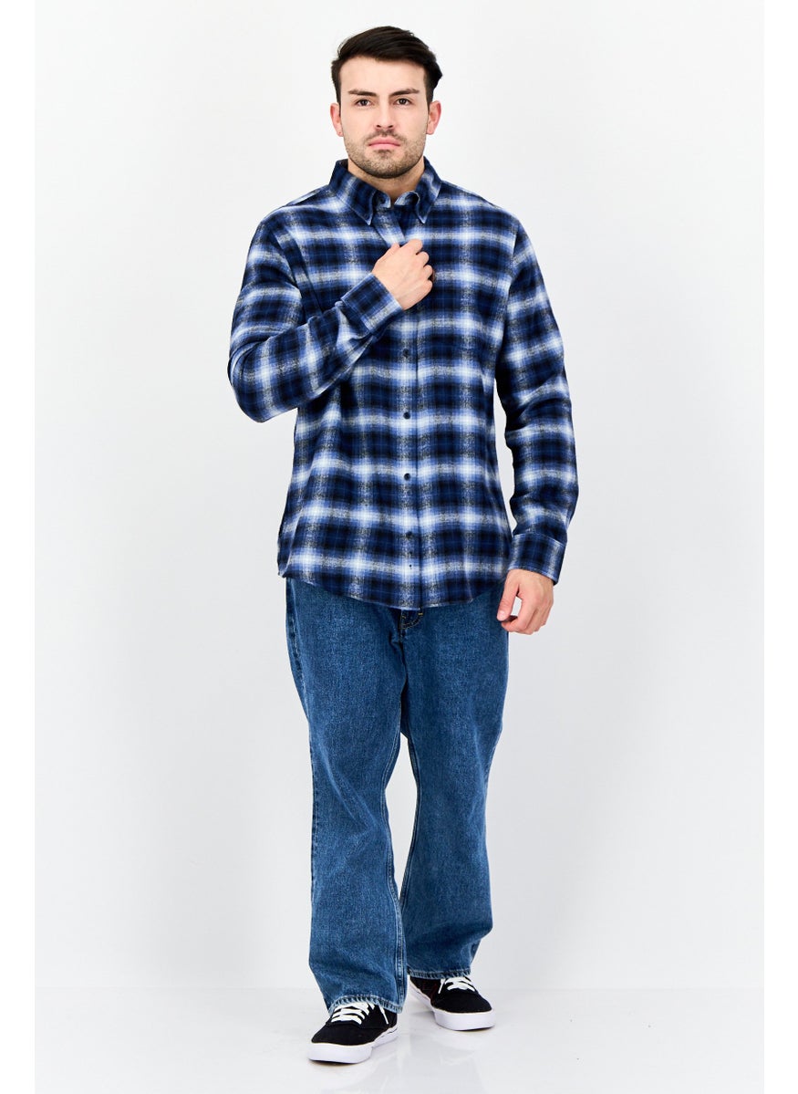 Men Regular Fit Plaid Long Sleeves Casual Shirt, Multicolor
