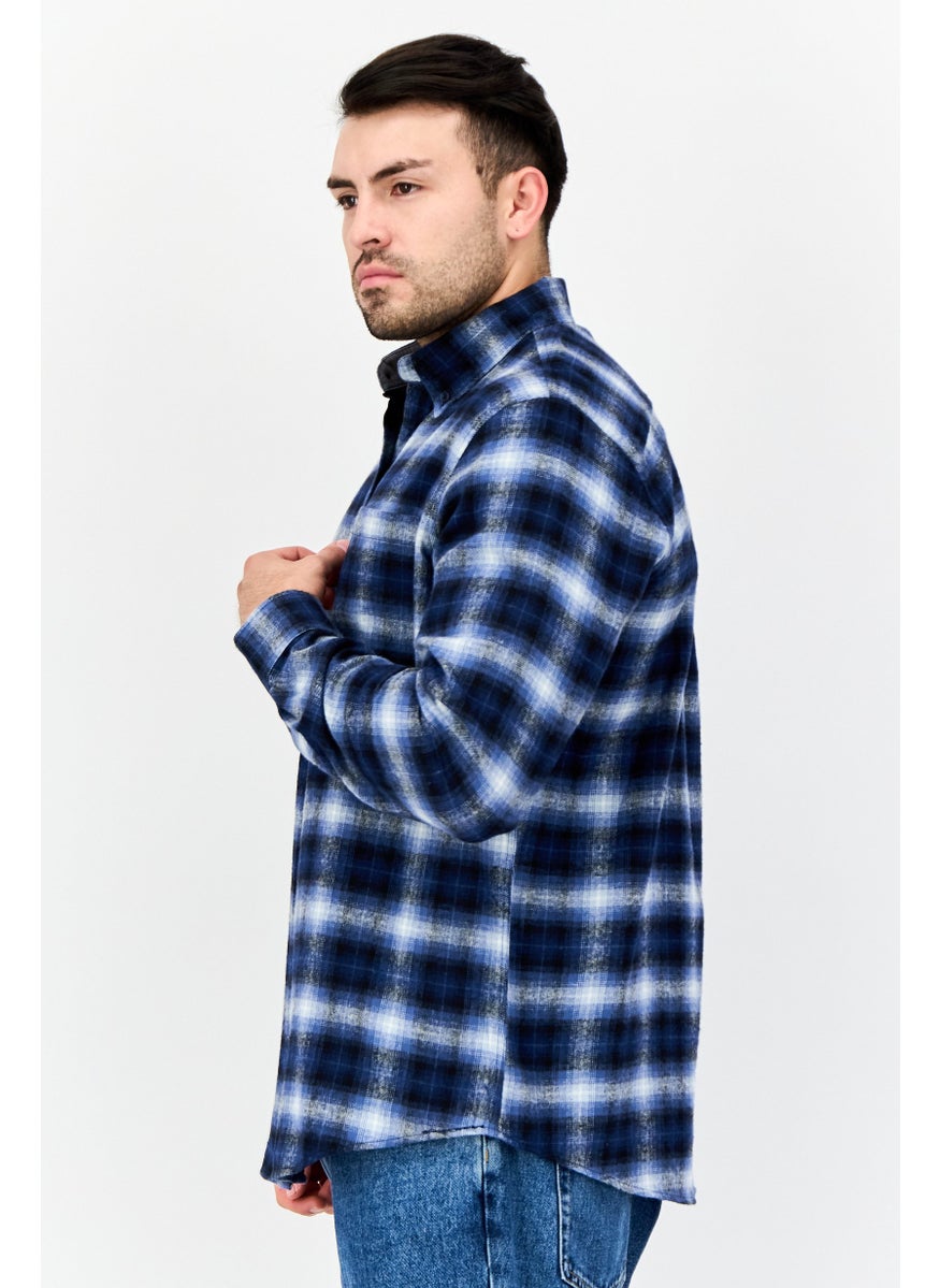 Men Regular Fit Plaid Long Sleeves Casual Shirt, Multicolor
