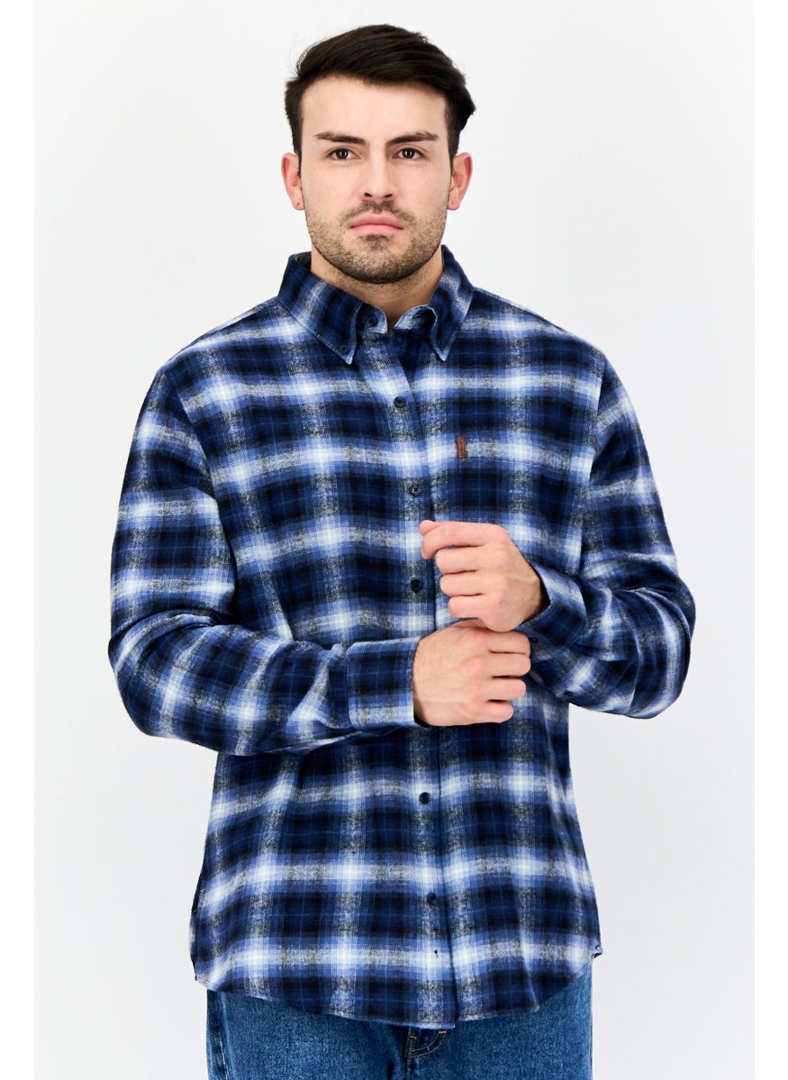 Men Regular Fit Plaid Long Sleeves Casual Shirt, Multicolor