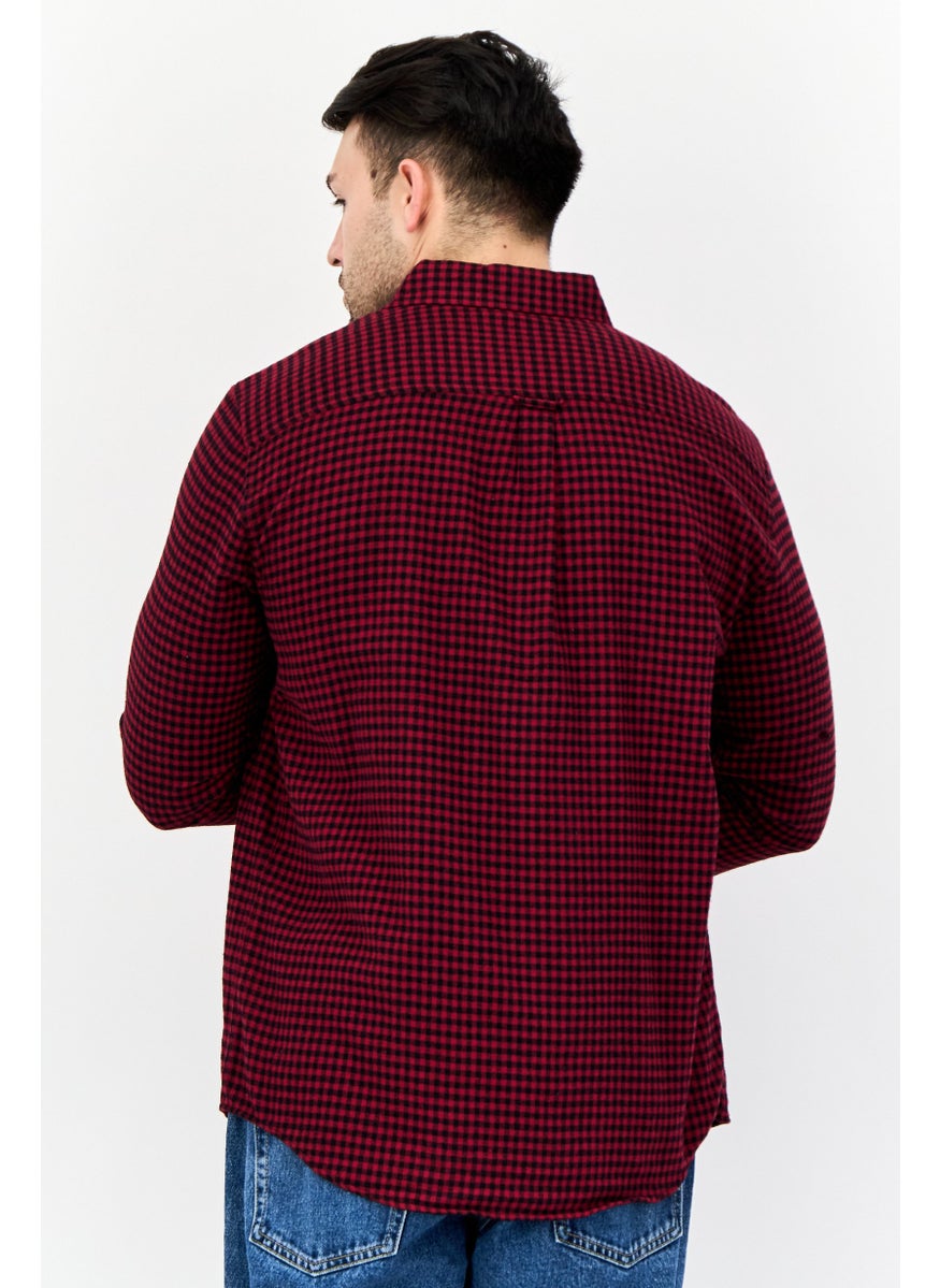 Men Regular Fit Plaid Long Sleeve Casual Shirts, Multicolor