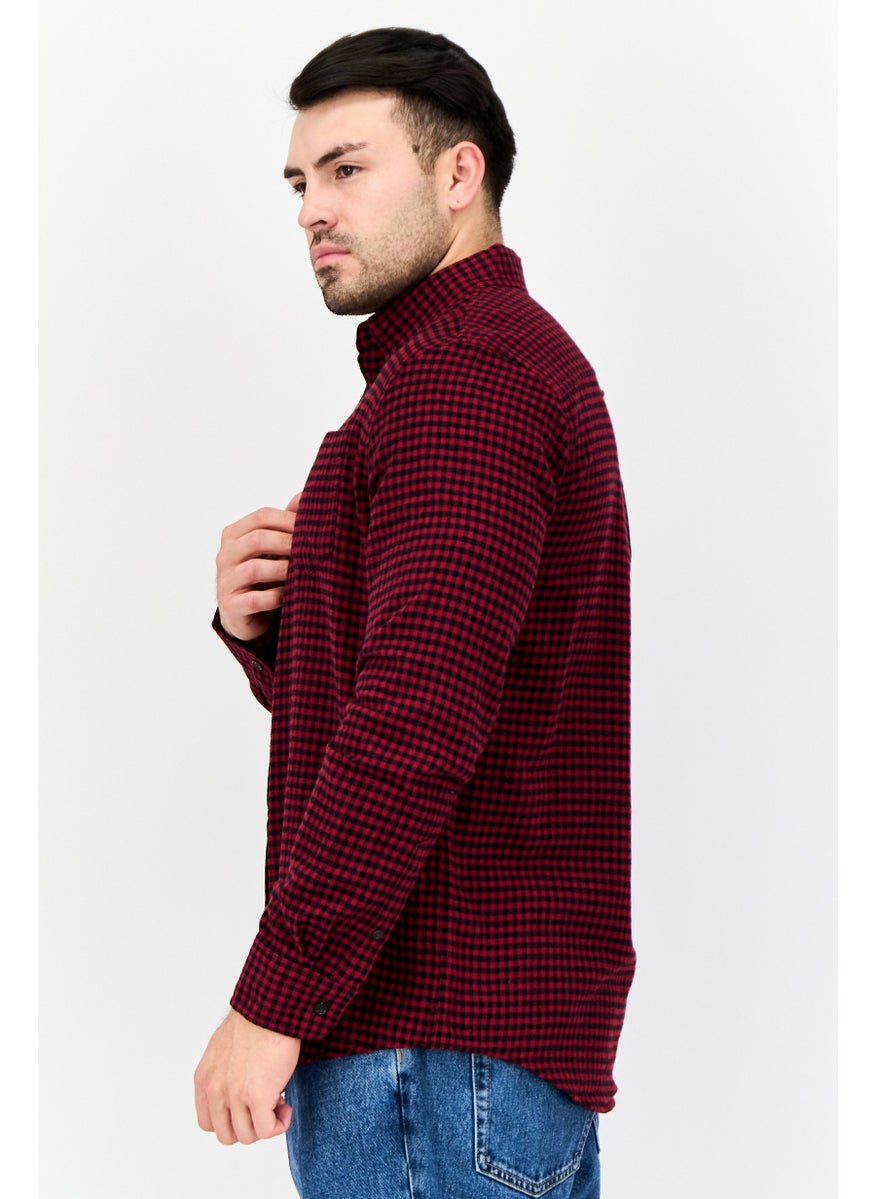 Men Regular Fit Plaid Long Sleeve Casual Shirts, Multicolor
