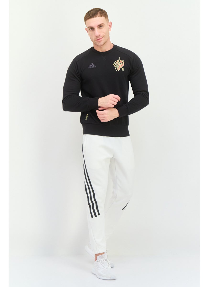 Men Sportswear Fit Long Sleeve Outdoor  Sweatshirt, Black