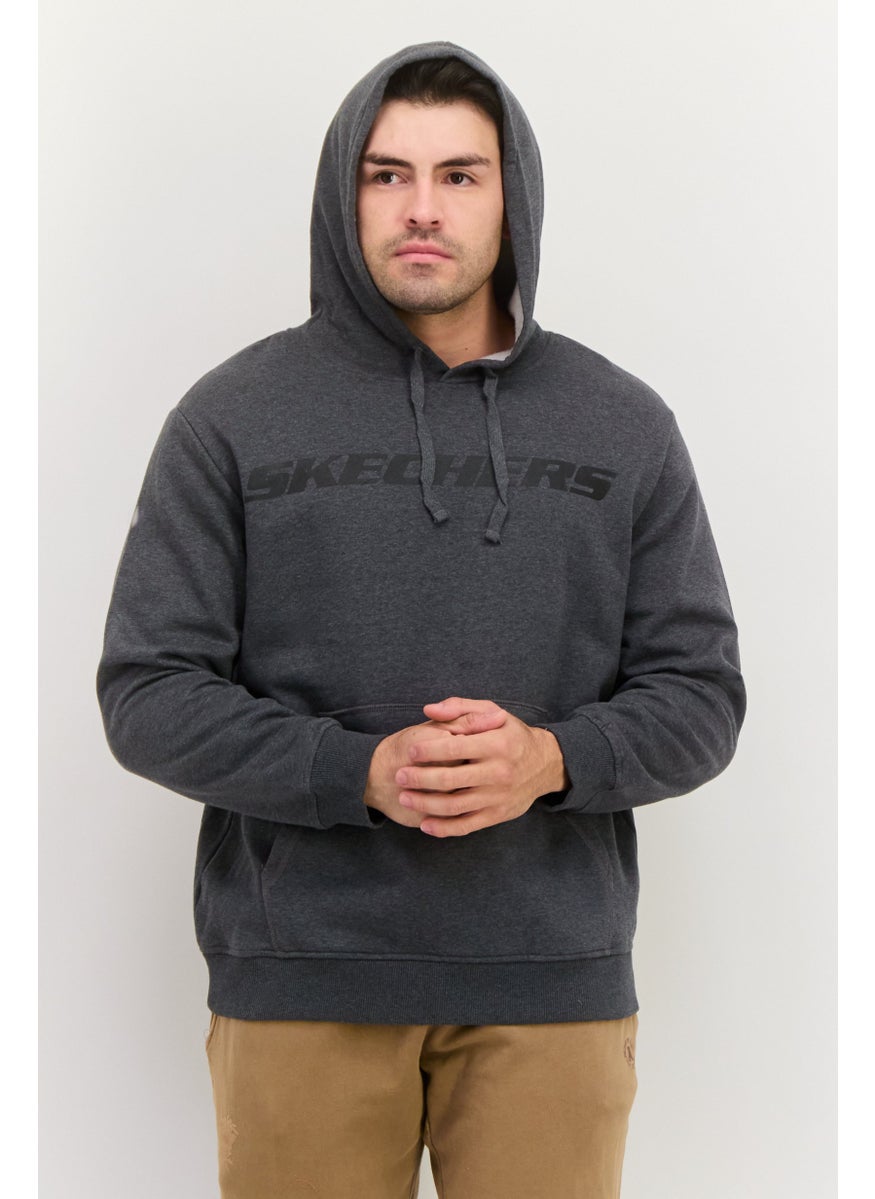 Men Sportswear Fit Long Sleeves Outdoor Sweatshirt, Charcoal Grey