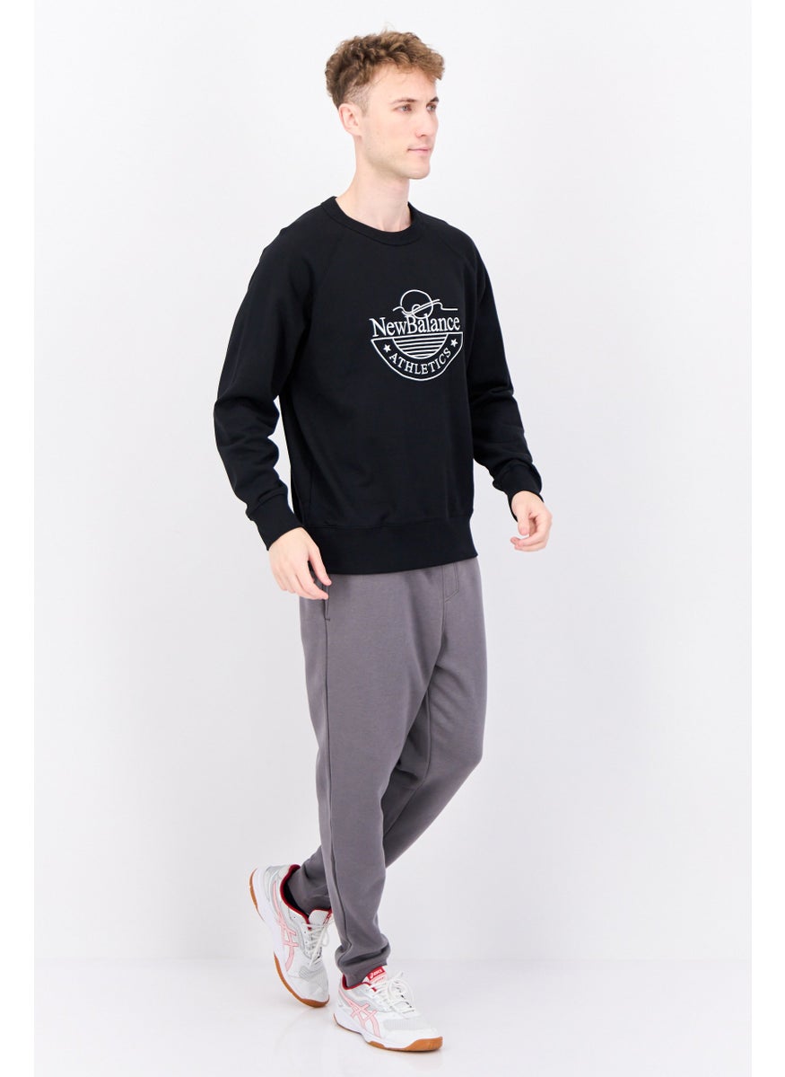 Men Sportswear Fit Long Sleeves Outdoor Sweatshirts, Black