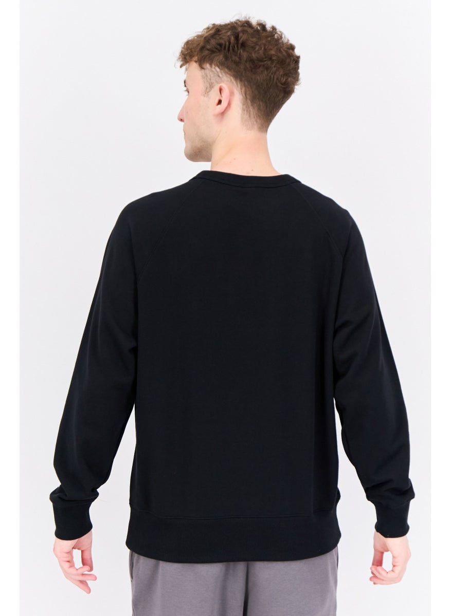 Men Sportswear Fit Long Sleeves Outdoor Sweatshirts, Black