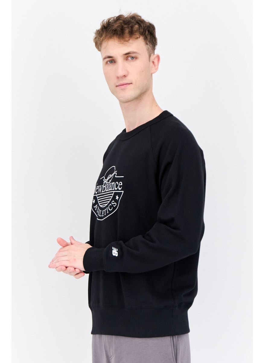 Men Sportswear Fit Long Sleeves Outdoor Sweatshirts, Black