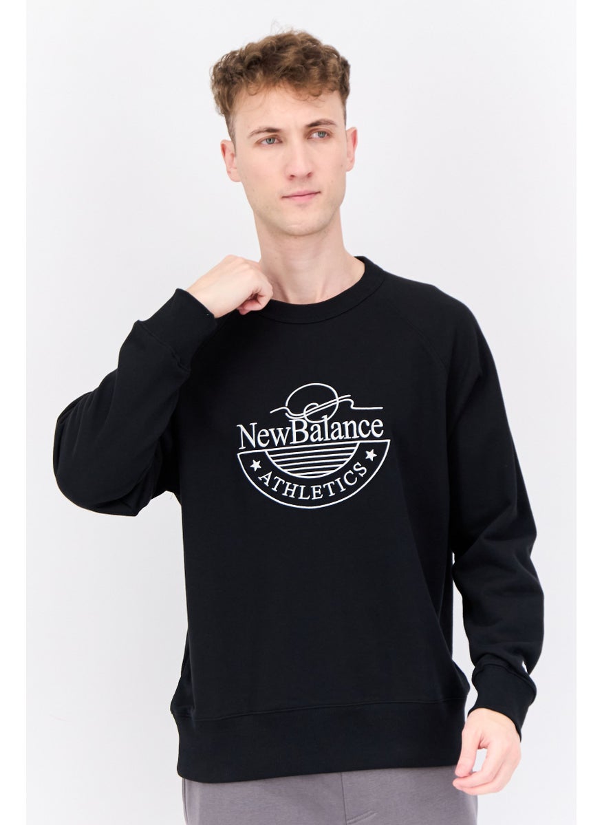 Men Sportswear Fit Long Sleeves Outdoor Sweatshirts, Black