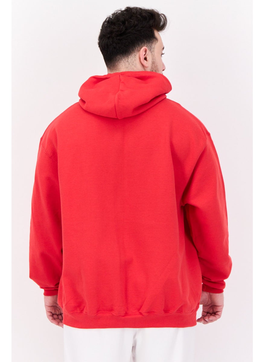 Men Sportswear Fit Long Sleeve Outdoor Full Zip Hoodies, Red