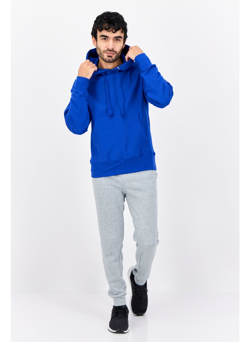 Men Sportswear Fit Long Sleeve Outdoor Hoodies, Blue