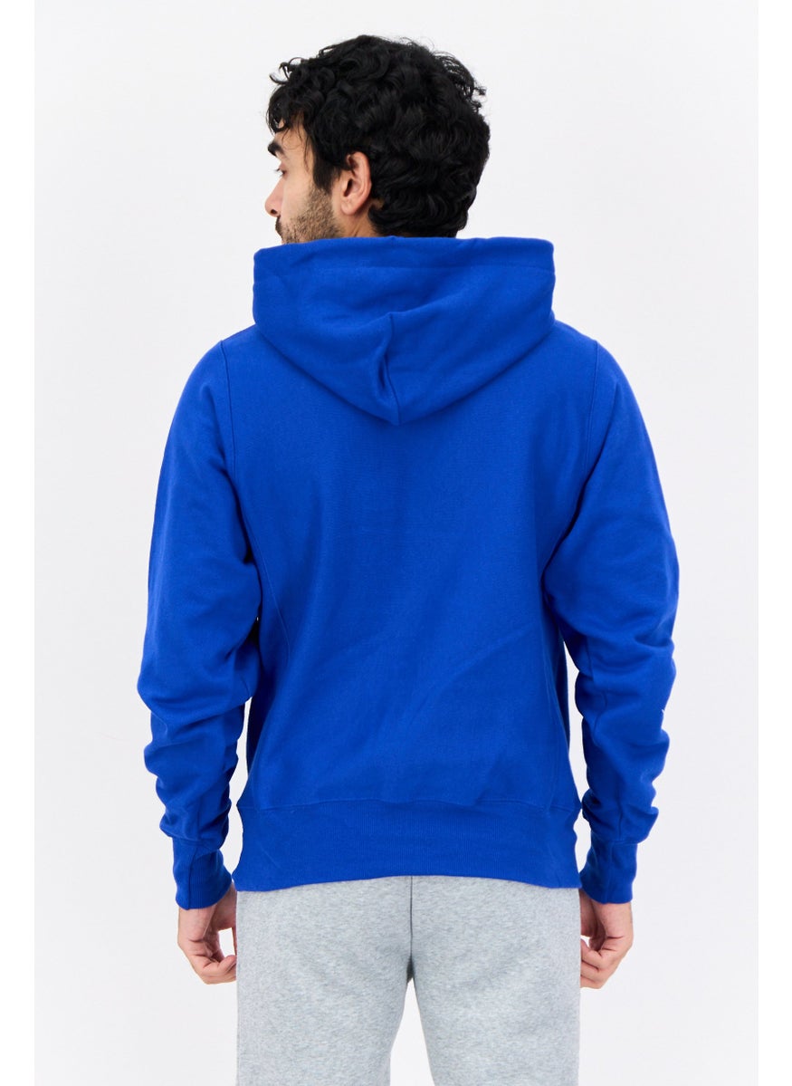Men Sportswear Fit Long Sleeve Outdoor Hoodies, Blue