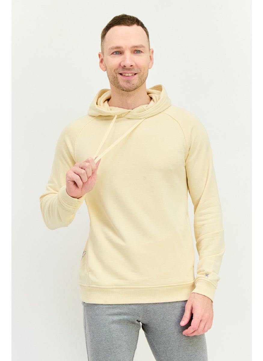 Men Sportswear Fit Long Sleeves Training Hoodie, Dark Cream