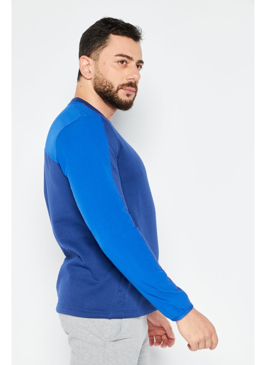 Men Sportswear Fit Long Sleeve Training Sweatshirt, Blue