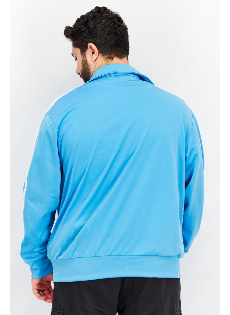 Men Regular Fit Full Zip Long Sleeve Training Sweatshirts, Blue