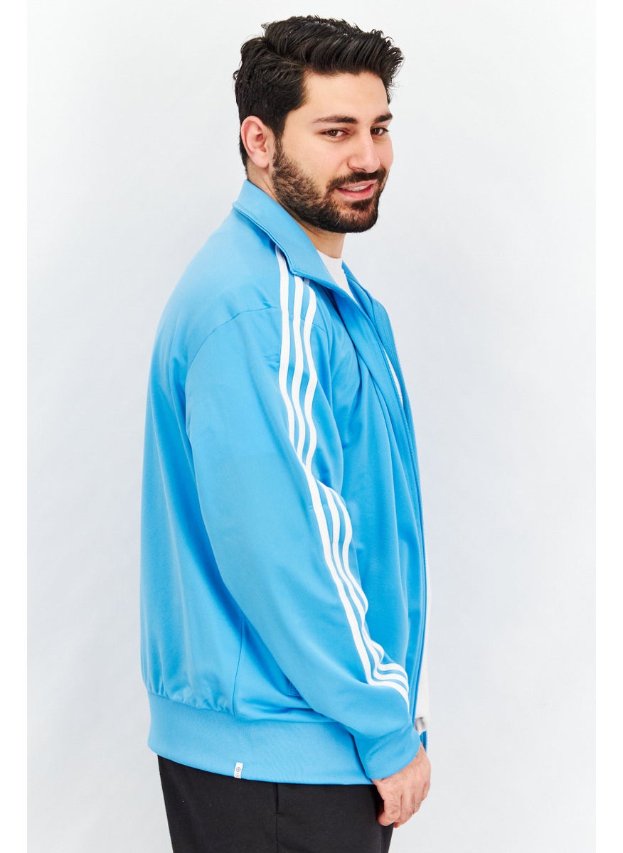 Men Regular Fit Full Zip Long Sleeve Training Sweatshirts, Blue