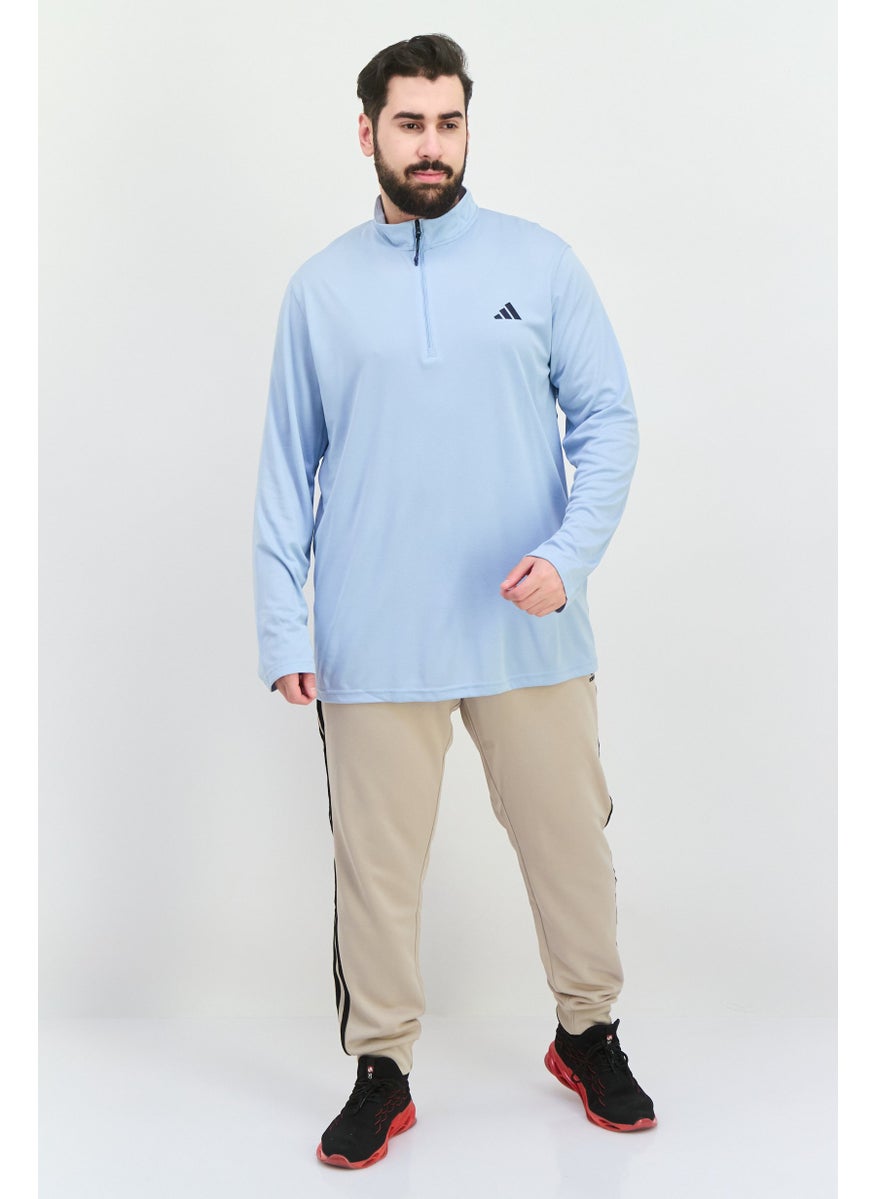 Men Sportswear Fit Long Sleeve Training Sweatshirts, Dusty Blue