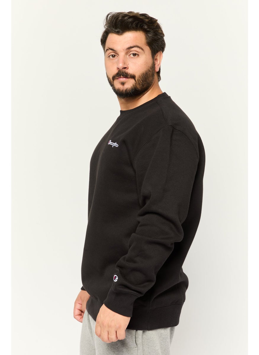 Men Sportswear Fit Long Sleeve Outdoor Sweatshirt, Black