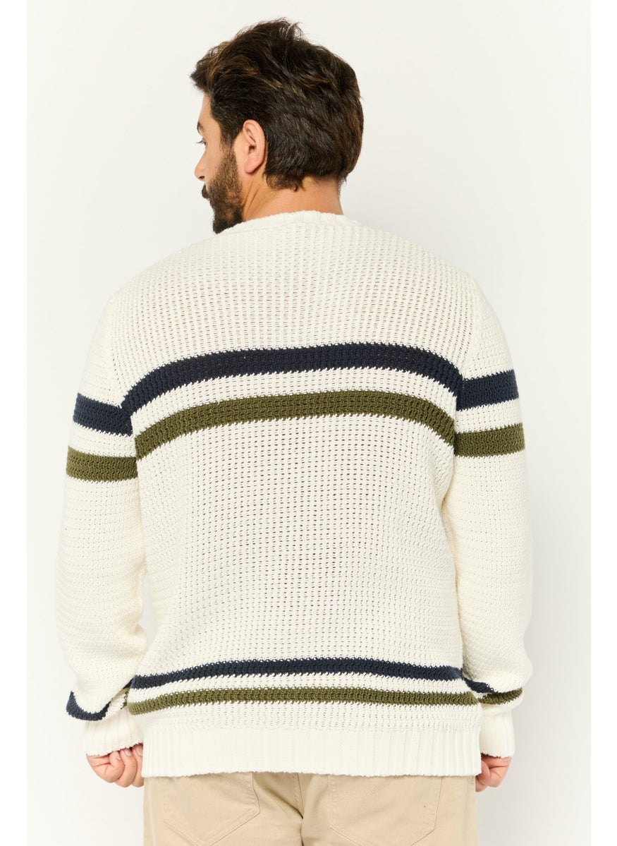 Men Crew Neck Knitted Sweater, Multicolor