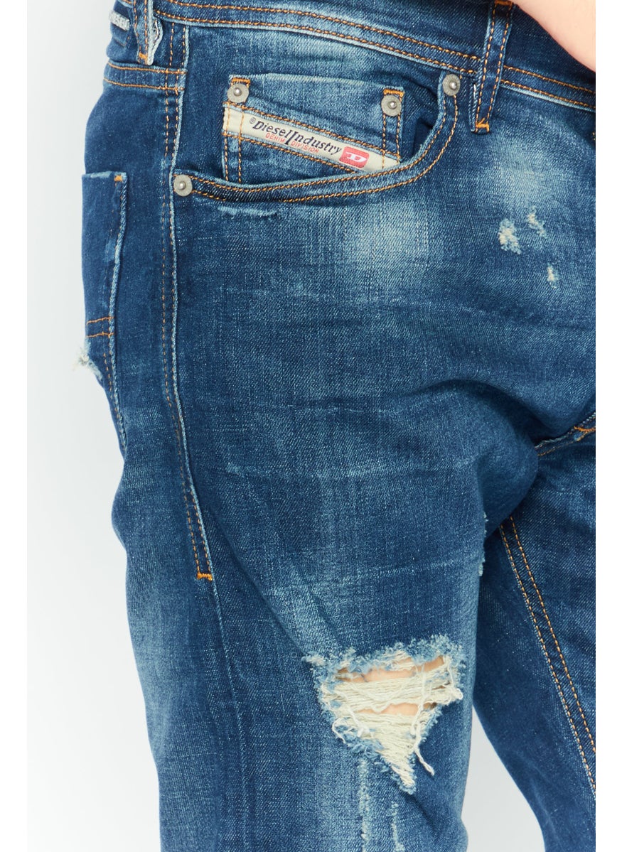 Men Slim Fit Tepphar Rip Stretchable Jeans, Blue