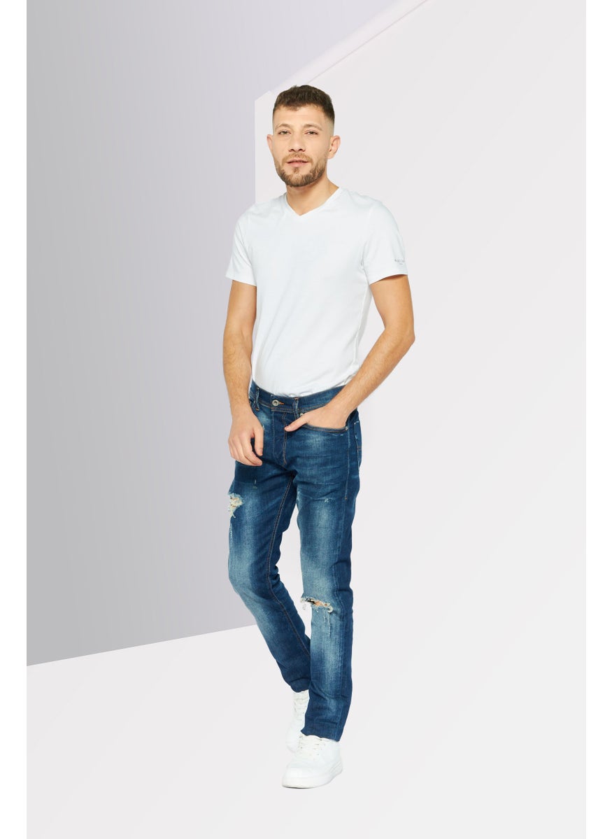 Men Slim Fit Tepphar Rip Stretchable Jeans, Blue