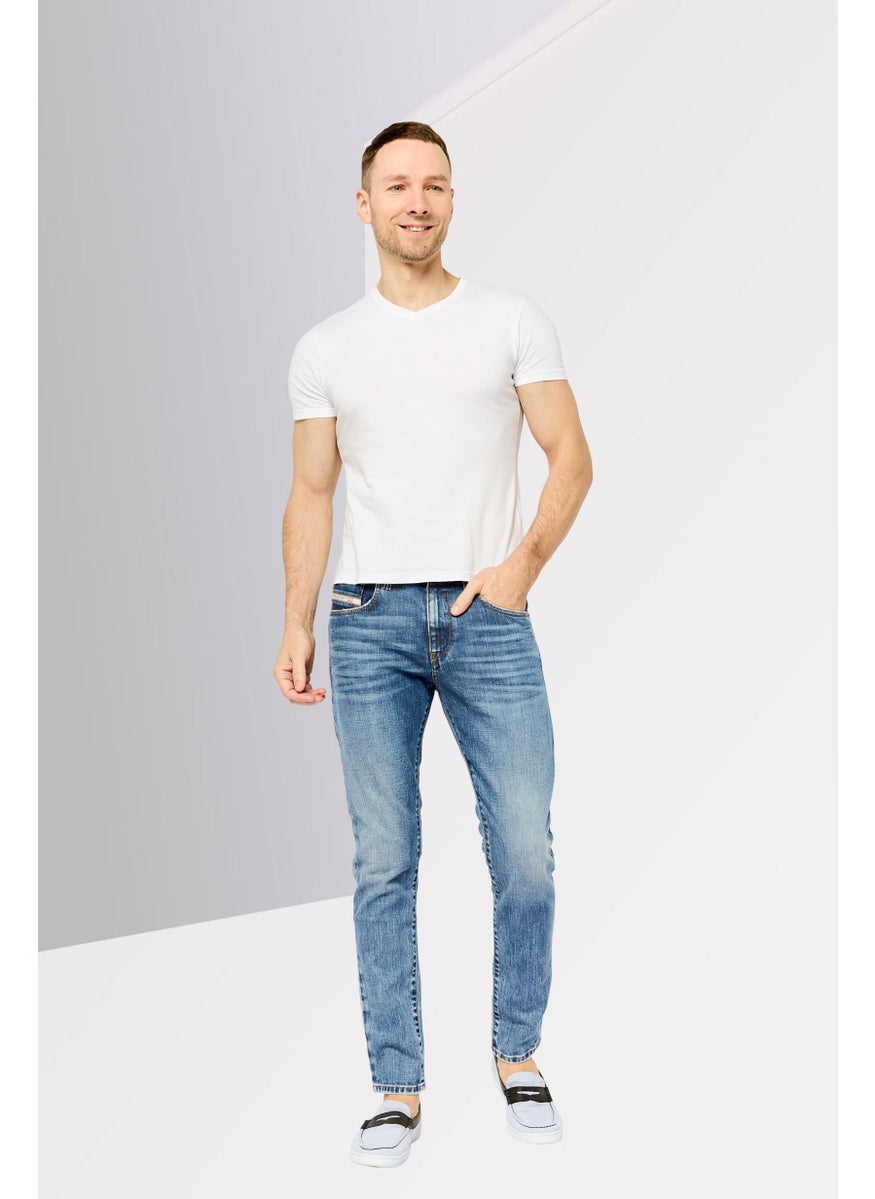 Men 2019 D-Strukt Slim Fit Washed Stretchable Denim, Blue