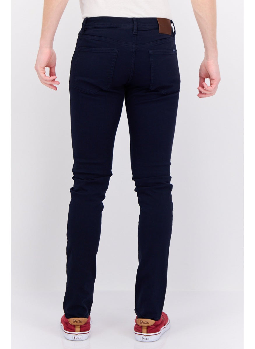 Men Extra Slim Fit Solid Stretchable Jeans, Dark Blue