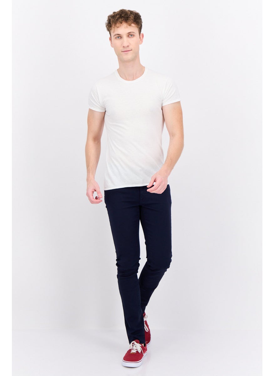 Men Extra Slim Fit Solid Stretchable Jeans, Dark Blue