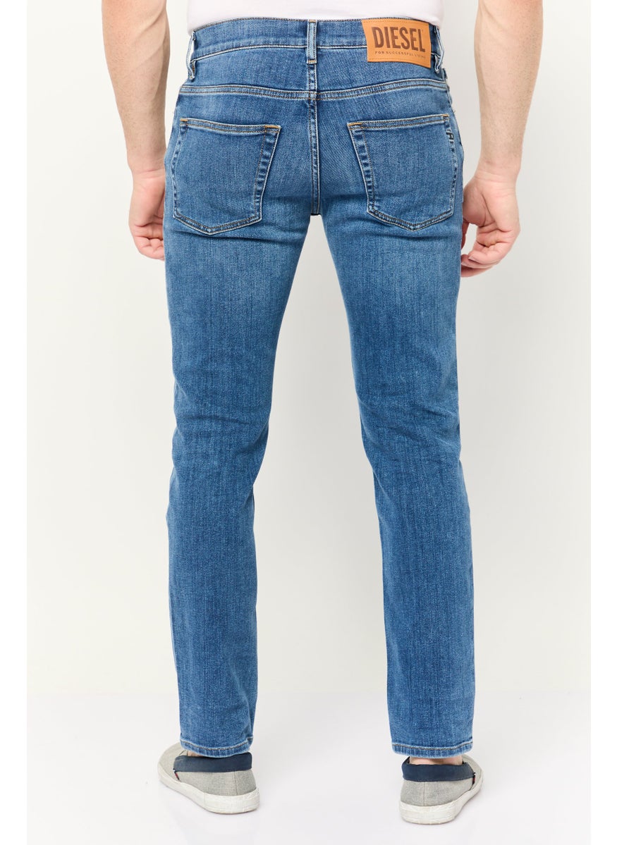 Men Tapered Fit Washed Stretchable D Fining Jeans, Blue